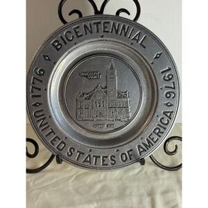 VTG Randolph County WV‎ 1976 Bicentennial Plate Elkins Key Club Pewter Souvenir